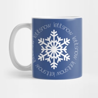 Let It Snow - on Blue Mug